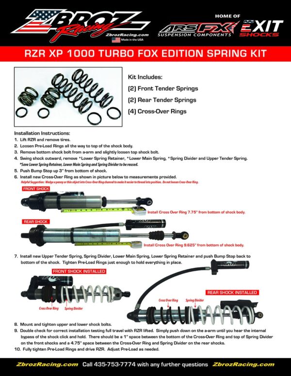 RZR XP 1000 Turbo Fox Edition Spring Kit • Double E Racing